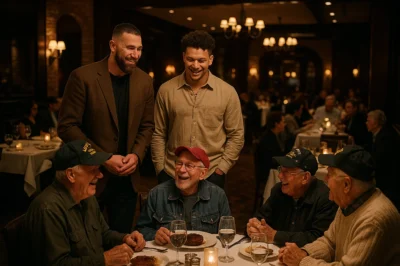 Chiefs Stars Travis Kelce and Patrick Mahomes Stun 50 Veterans with Heartfelt Gifts and a Year-Long Pledge at 1587 Prime