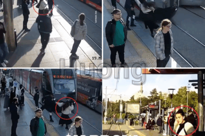 ONE SECOND FROM TRAGEDY! 😱 She never heard the tram coming…  Security Guard Saves Distracted Woman Wearing Earphones from Being Hit by Tram in Kayseri 😱🎥