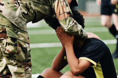 Mystery Soldier Vanishes into the Crowd After Whispering Life-Saving Words to a Grieving 18-Year-Old Gridiron Star Who Lost His Entire Family – What He Said Changed Everything and Sparked a Nationwide Search for the Guardian Angel in Camo🏈😢