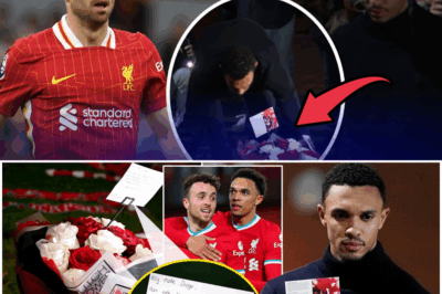 RENT ALEXANDER-ARNOLD’S HEARTBREAKING ANFIELD RETURN: Lays Wreath for Late Teammate Diogo Jota — “It’s Never Too Late” Message Leaves Fans in Tears!