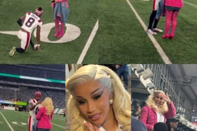 Cardi B and Stefon Diggs Share Romantic Moment on the Field After Patriots Win, Sparking Admiration and Concern
