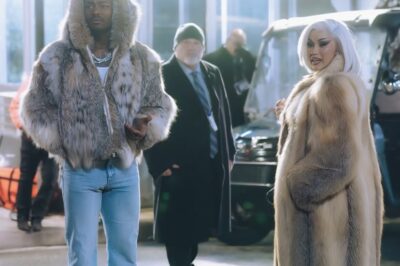 Cardi B and Stefon Diggs Turn Patriots vs. Ravens Game Into a Fashion Statement With Matching LIEM Fur Looks