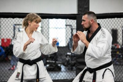 Taylor Swift & Travis Kelce Shock the World: Power Couple Enters MMA Cage Fight – All Prize Money Going to Life-Changing 5-Year Mission!