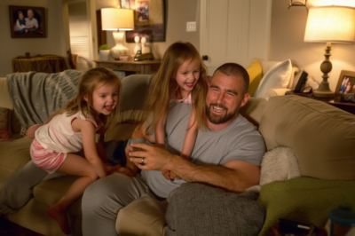 Travis Kelce: Super Bowl Champ by Day, Human Jungle Gym by Night – His Nieces’ Hilarious ‘Legs Don’t Work’ Trick for Uncle Trav & Aunt Taylor Will Melt You!