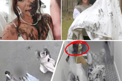 🚨💔Bride vandalized with black paint just seconds before walking down the aisle – Shocking family conflict escalates into a revenge attack on her wedding day, revealed just 5 minutes ago!