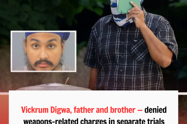 Vickrum Digwa, Father and Brother Deny Weapons Charges in Separate Cou...