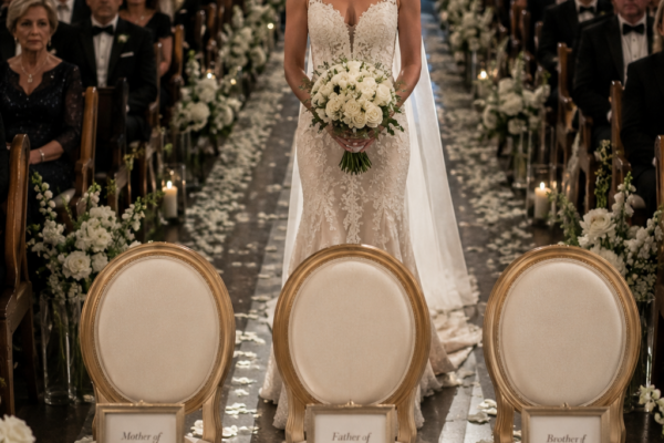 She Reserved Three Empty Chairs for Her Family on Her Wedding Day. The...