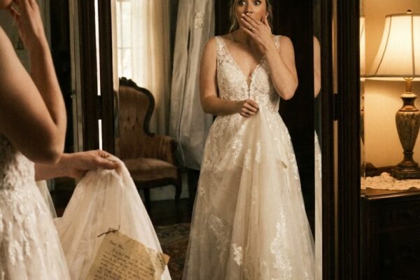She Found a Tiny Note Sewn Inside Her Wedding Dress Minutes Before Wal...